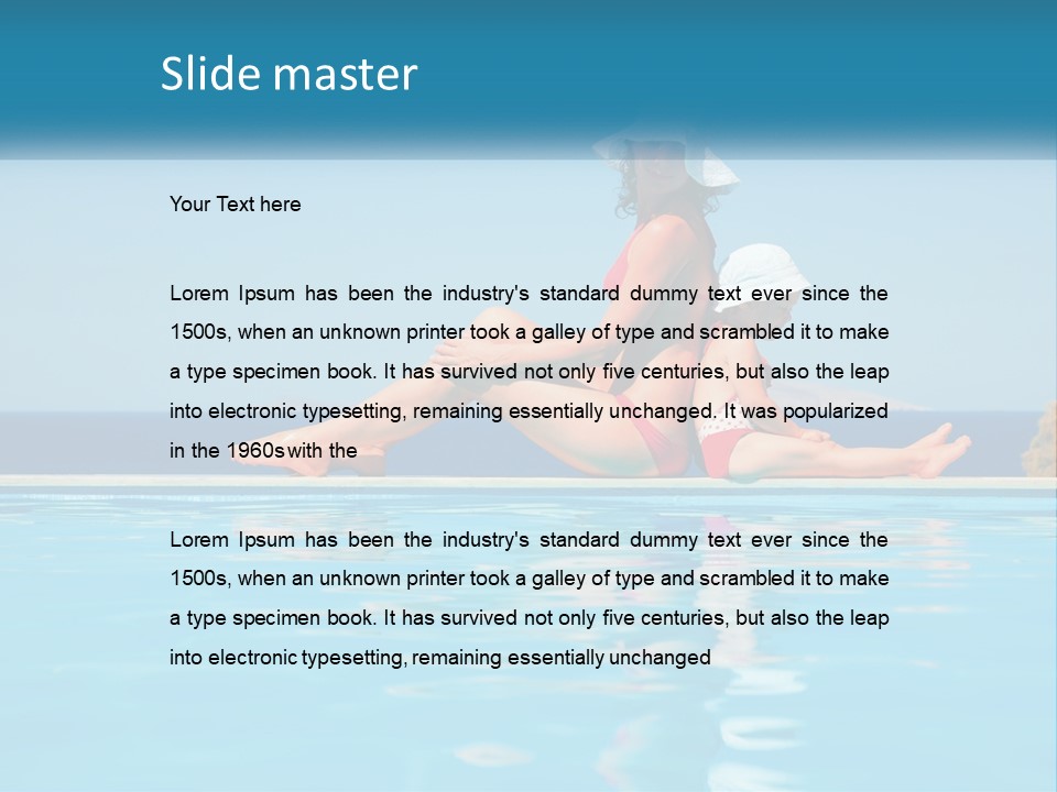 Woman With Baby By The Pool PowerPoint Template