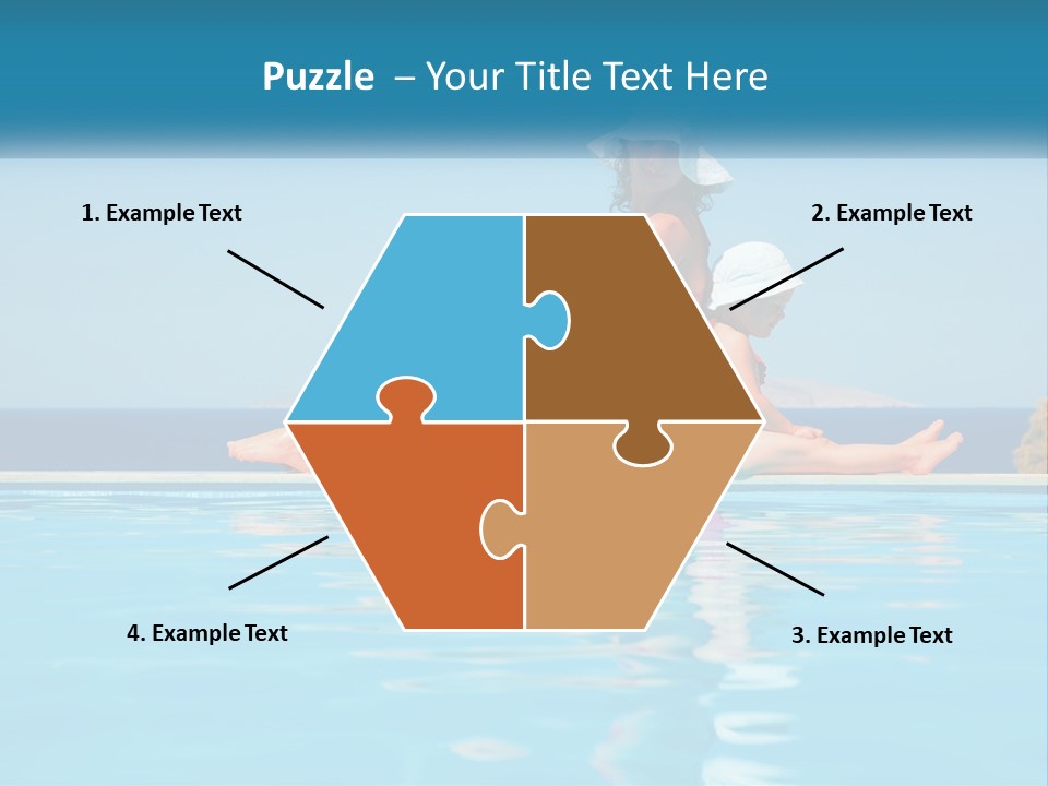 Woman With Baby By The Pool PowerPoint Template