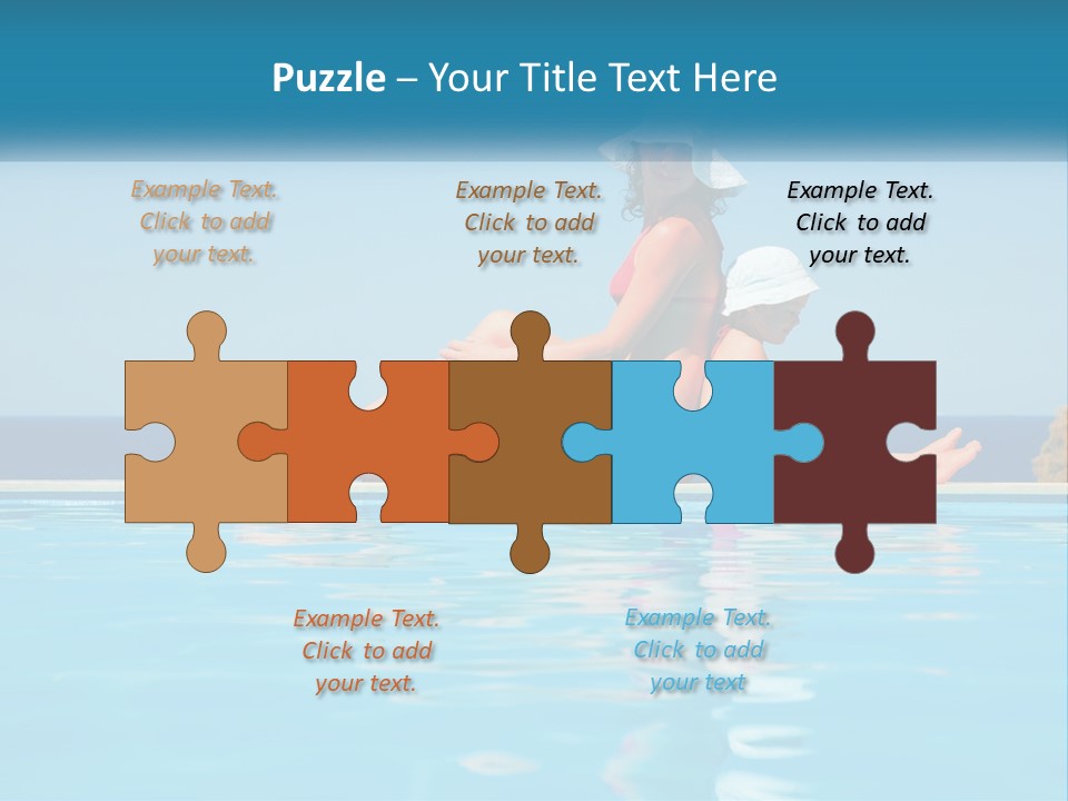 Woman With Baby By The Pool PowerPoint Template