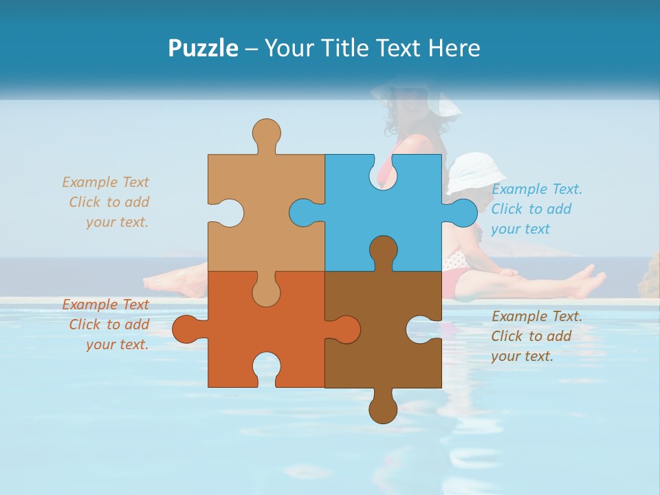 Woman With Baby By The Pool PowerPoint Template