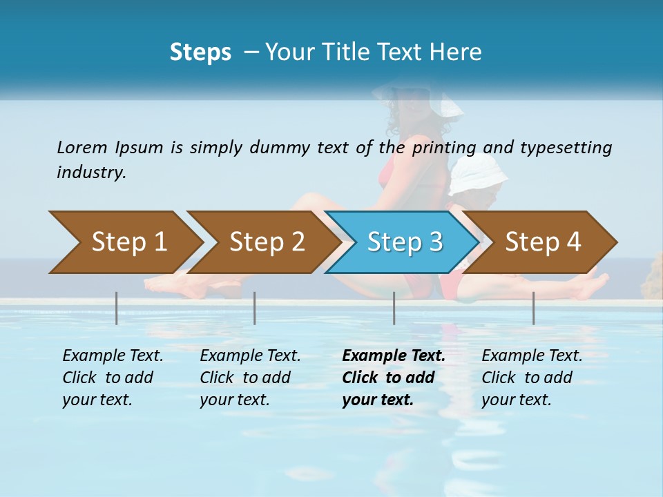 Woman With Baby By The Pool PowerPoint Template