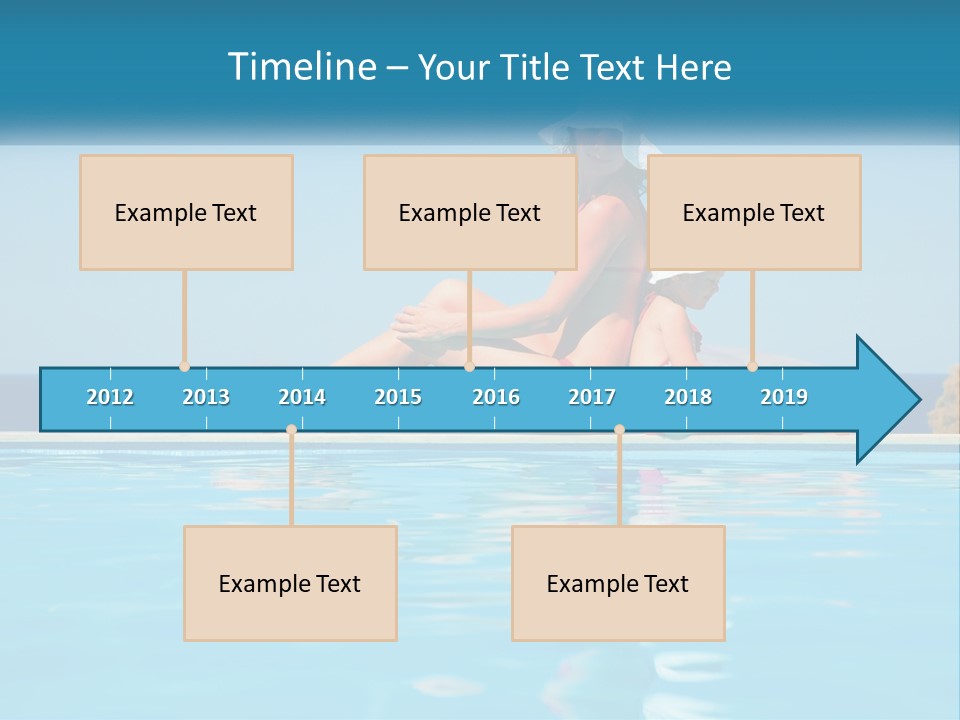 Woman With Baby By The Pool PowerPoint Template