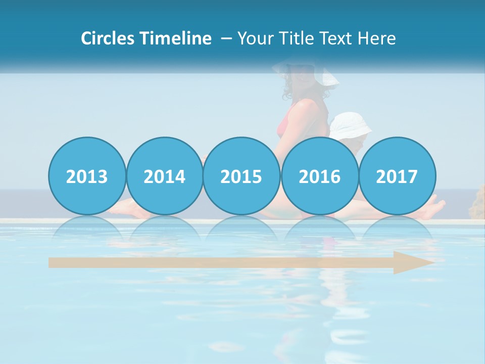 Woman With Baby By The Pool PowerPoint Template