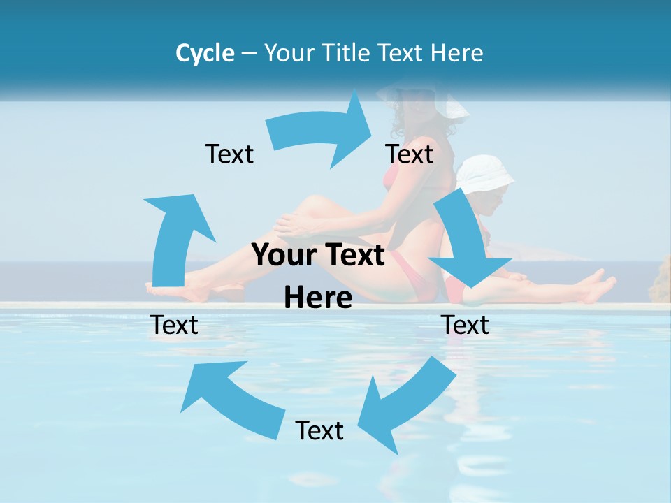 Woman With Baby By The Pool PowerPoint Template