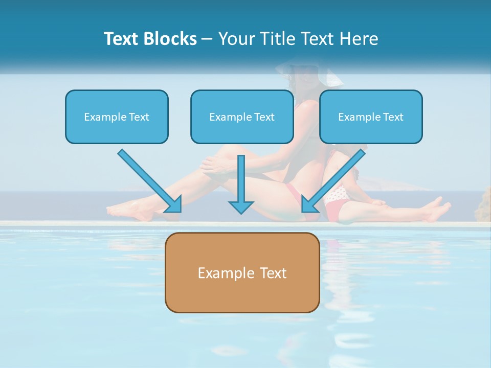 Woman With Baby By The Pool PowerPoint Template