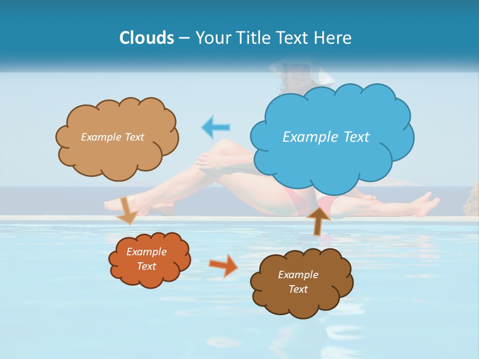 Woman With Baby By The Pool PowerPoint Template