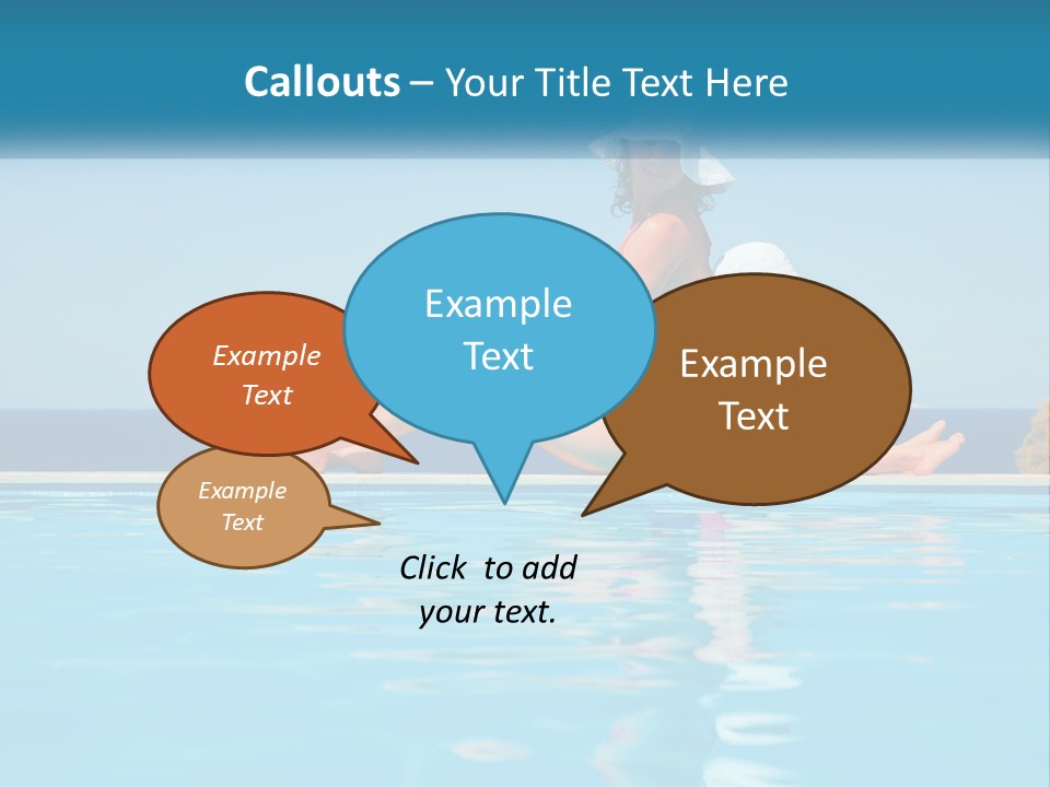 Woman With Baby By The Pool PowerPoint Template