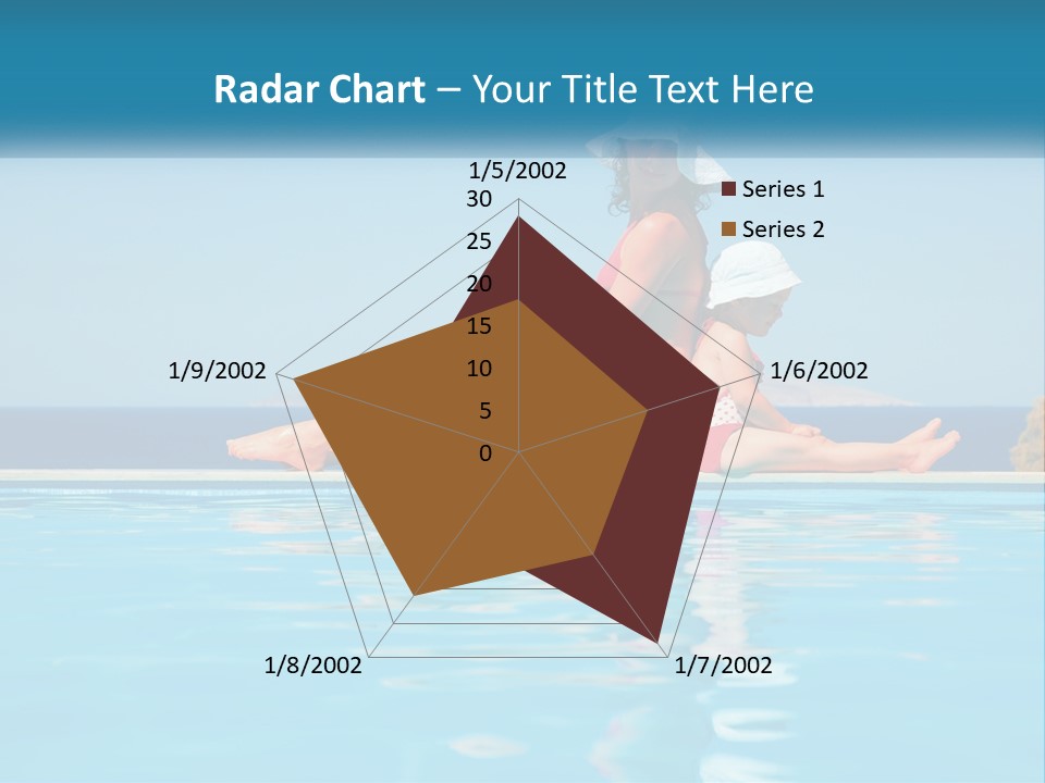 Woman With Baby By The Pool PowerPoint Template