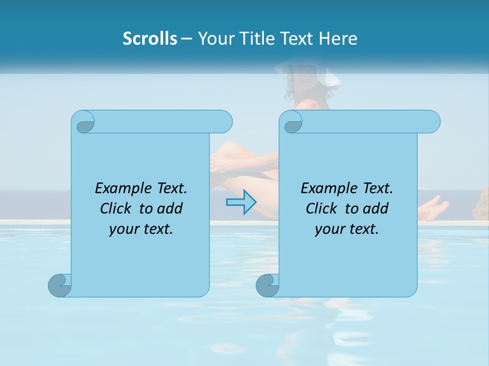Woman With Baby By The Pool PowerPoint Template