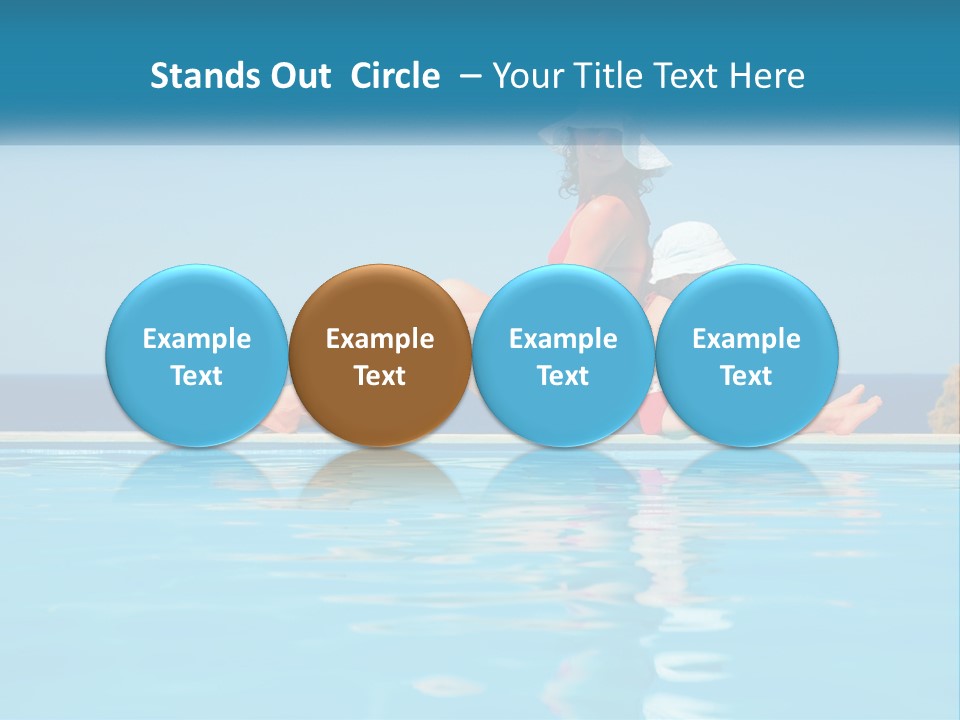 Woman With Baby By The Pool PowerPoint Template