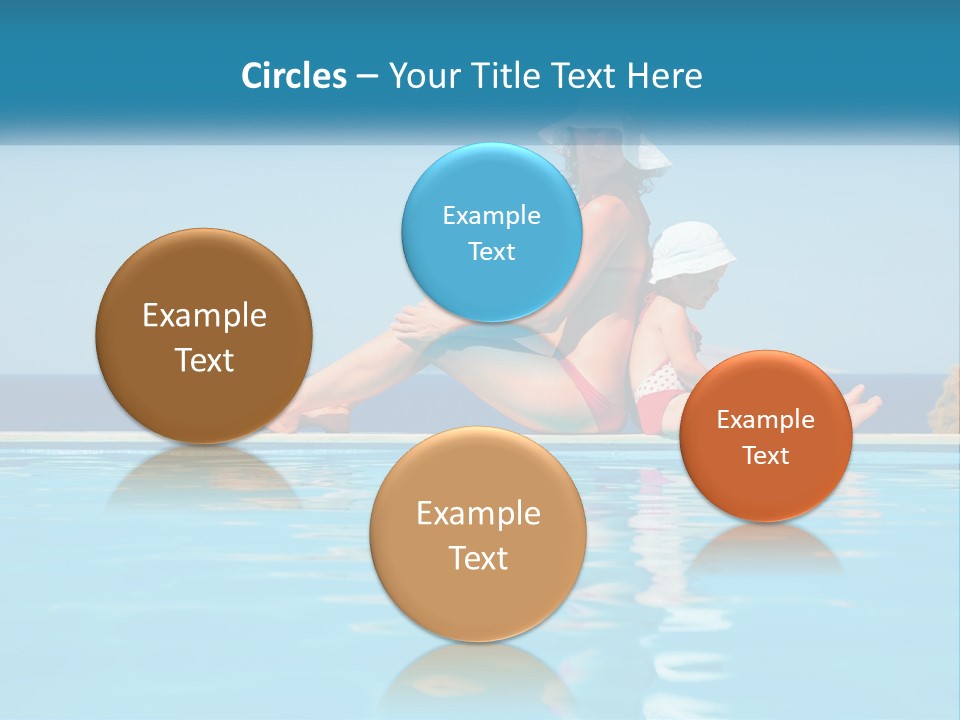 Woman With Baby By The Pool PowerPoint Template