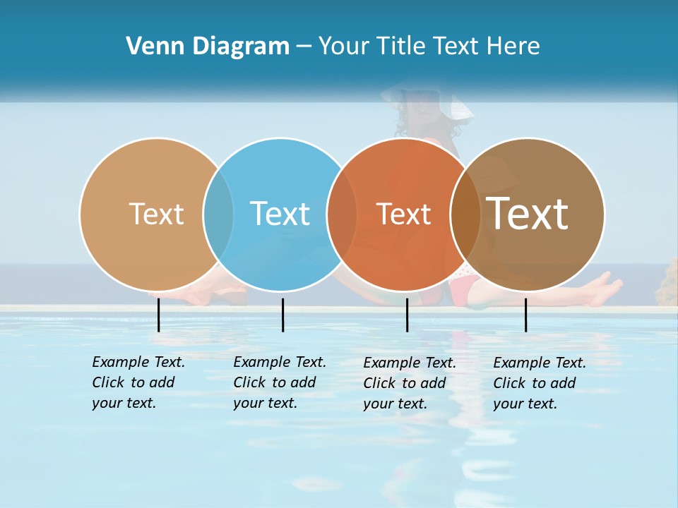 Woman With Baby By The Pool PowerPoint Template