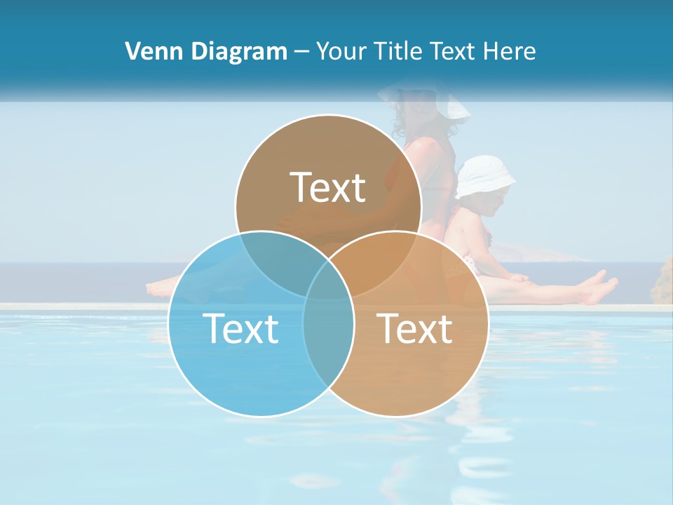 Woman With Baby By The Pool PowerPoint Template