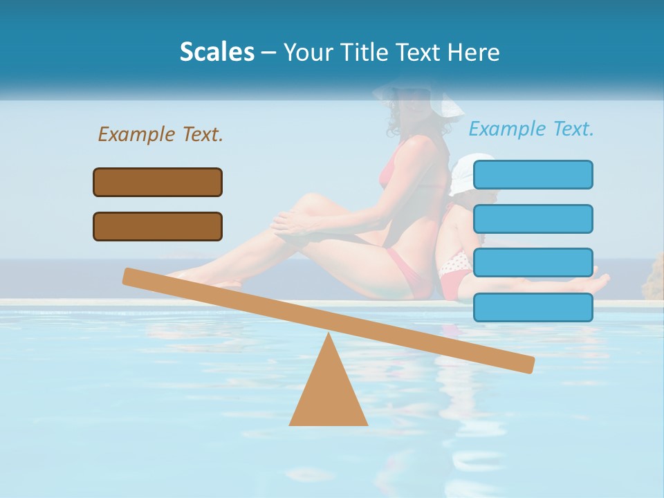 Woman With Baby By The Pool PowerPoint Template