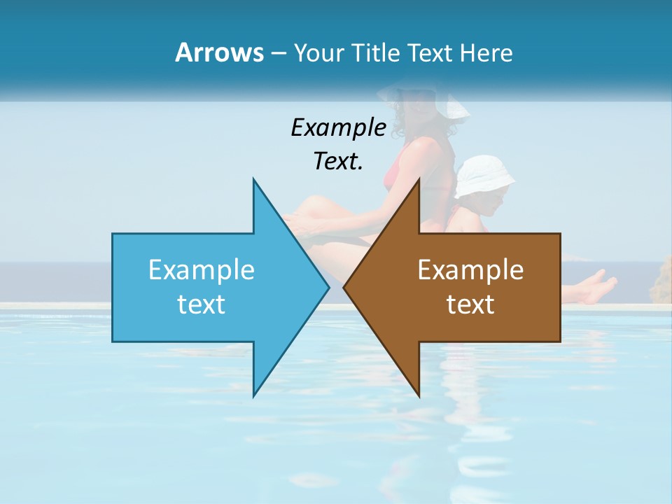 Woman With Baby By The Pool PowerPoint Template