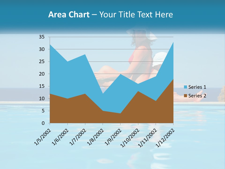 Woman With Baby By The Pool PowerPoint Template