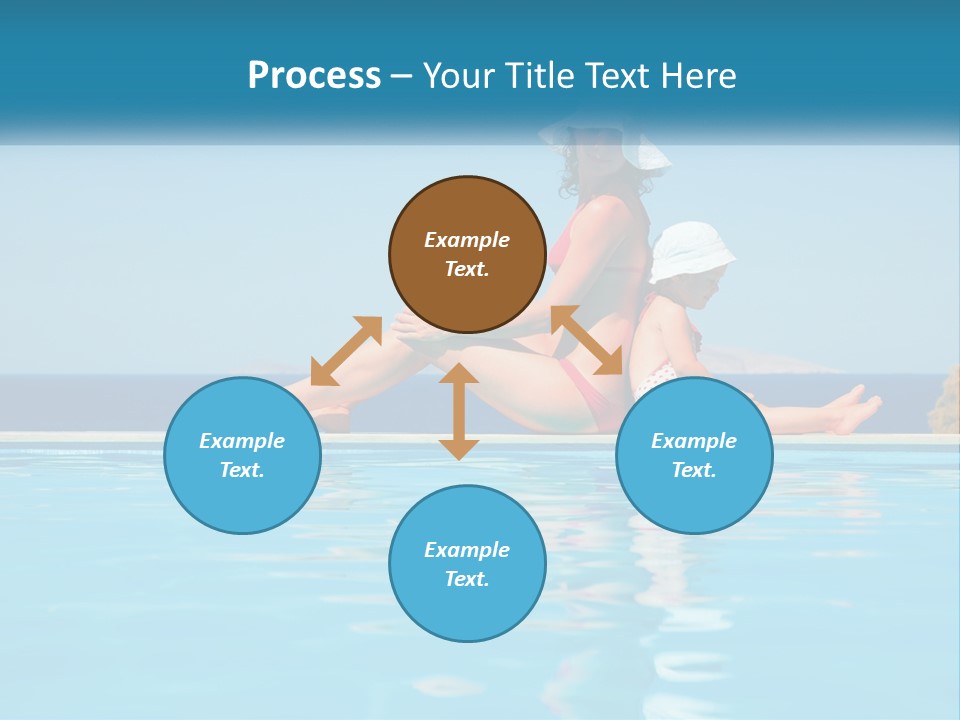 Woman With Baby By The Pool PowerPoint Template