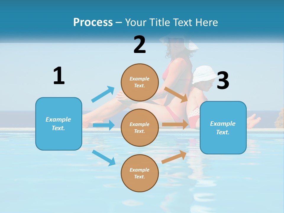 Woman With Baby By The Pool PowerPoint Template
