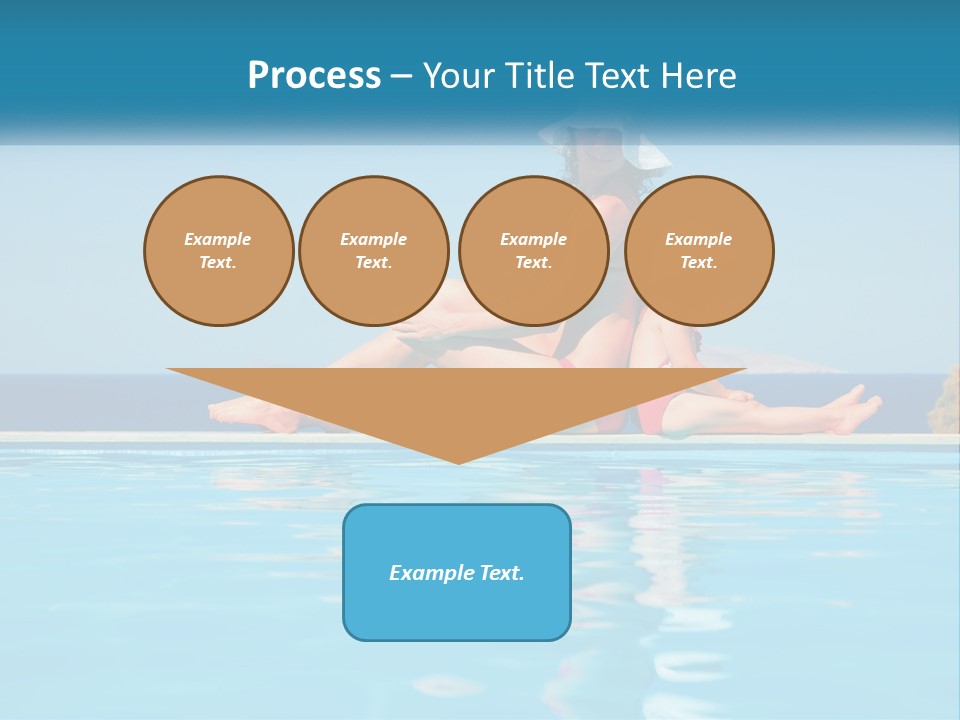 Woman With Baby By The Pool PowerPoint Template