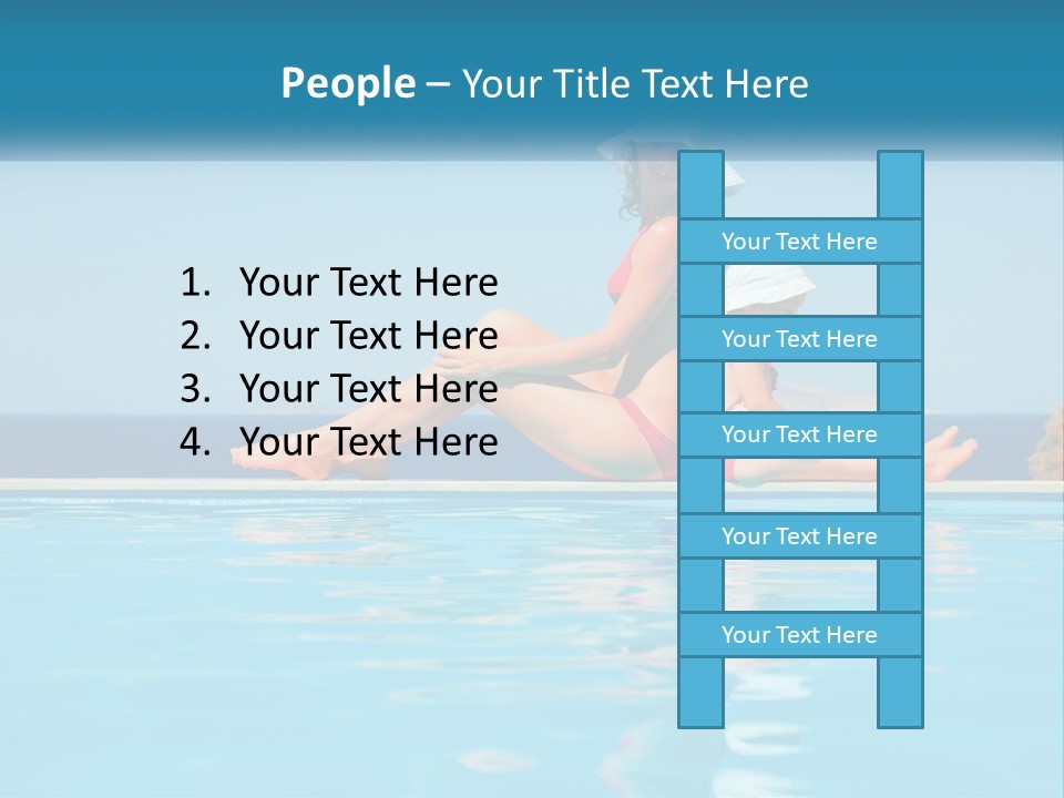 Woman With Baby By The Pool PowerPoint Template