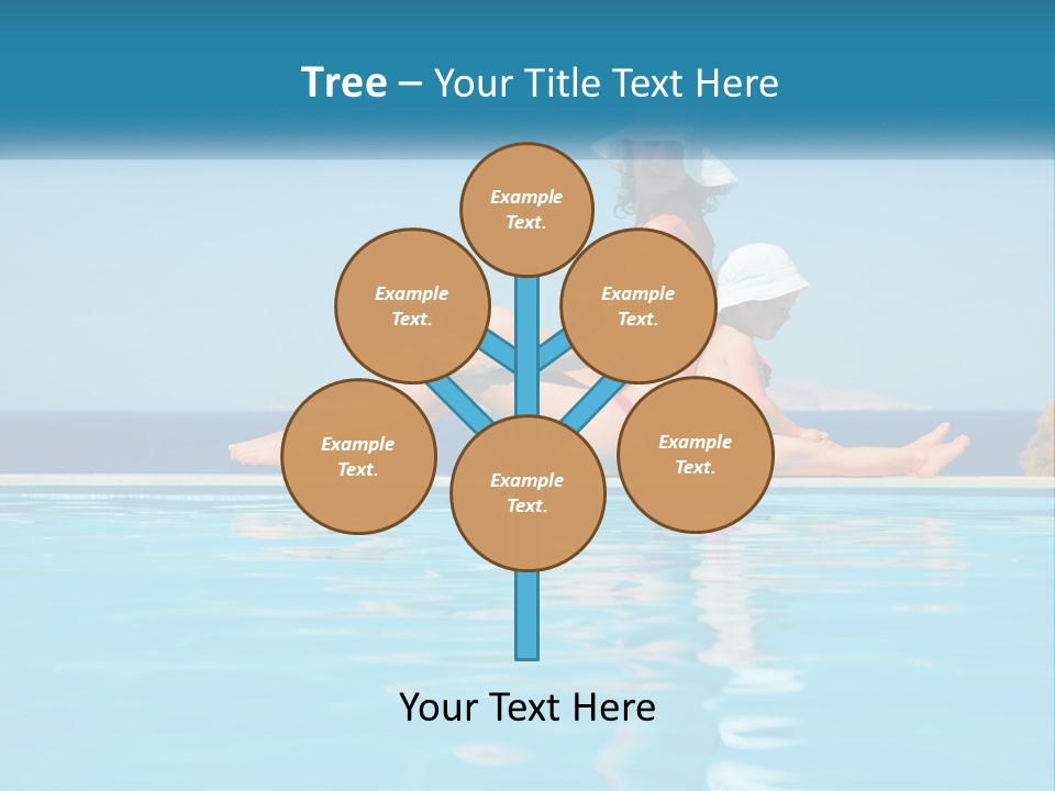 Woman With Baby By The Pool PowerPoint Template