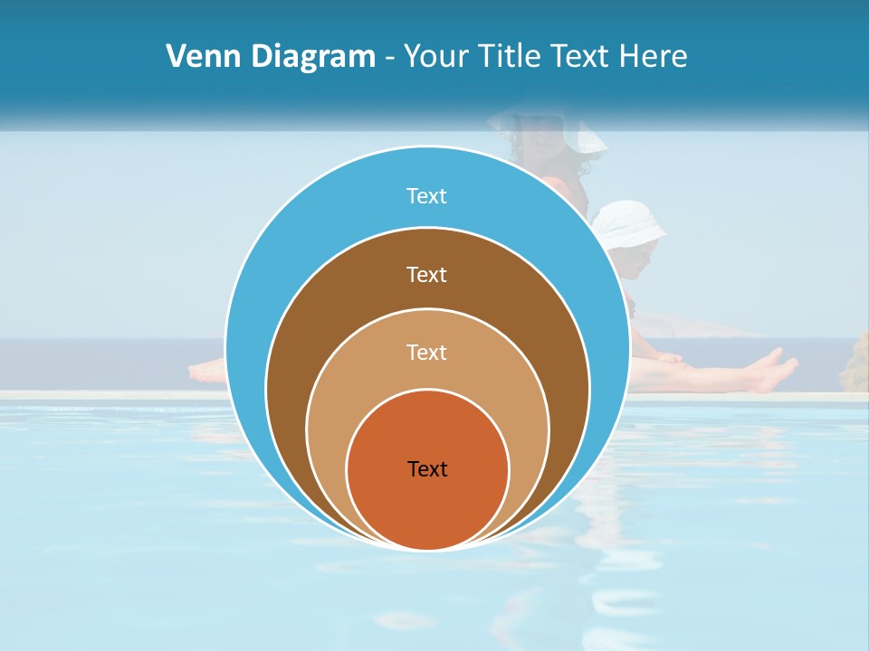 Woman With Baby By The Pool PowerPoint Template