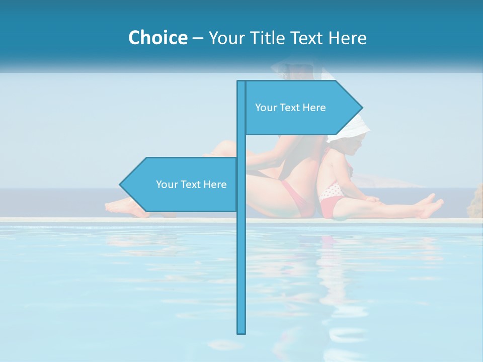 Woman With Baby By The Pool PowerPoint Template