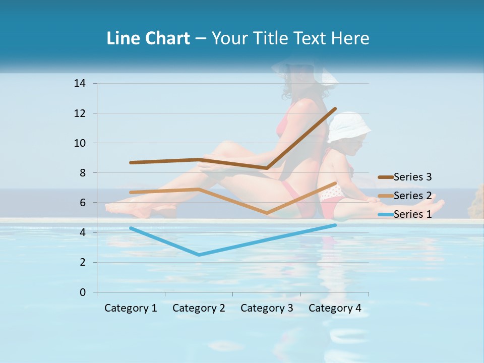 Woman With Baby By The Pool PowerPoint Template