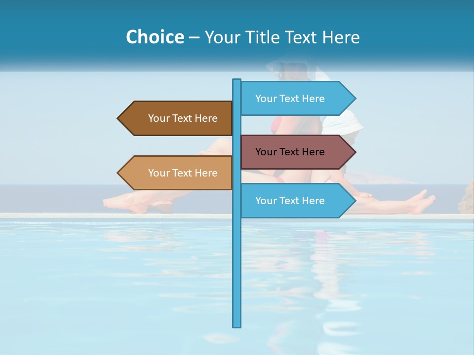 Woman With Baby By The Pool PowerPoint Template