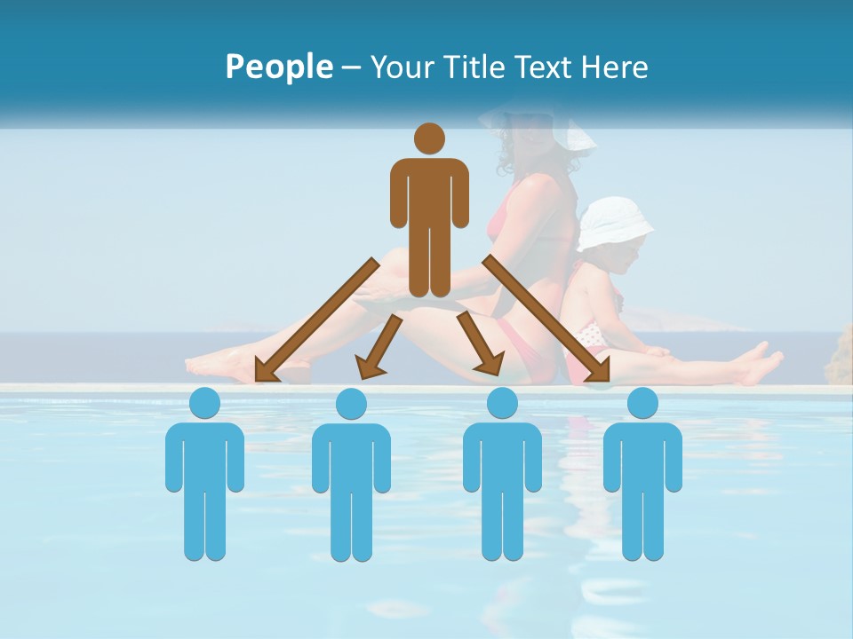 Woman With Baby By The Pool PowerPoint Template