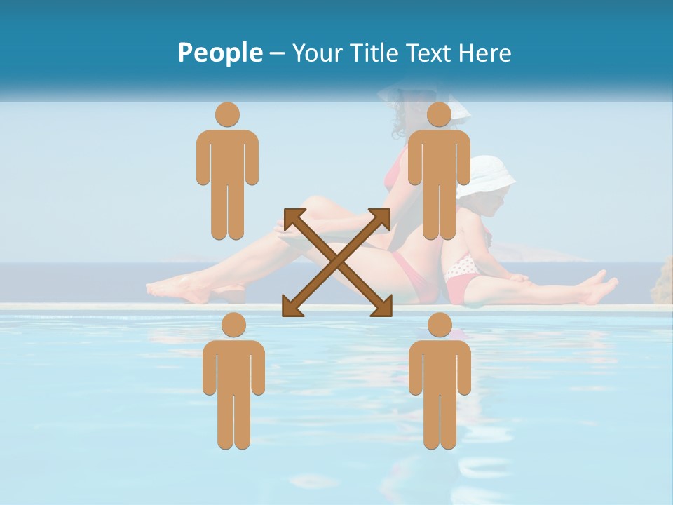 Woman With Baby By The Pool PowerPoint Template