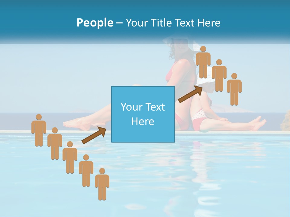 Woman With Baby By The Pool PowerPoint Template