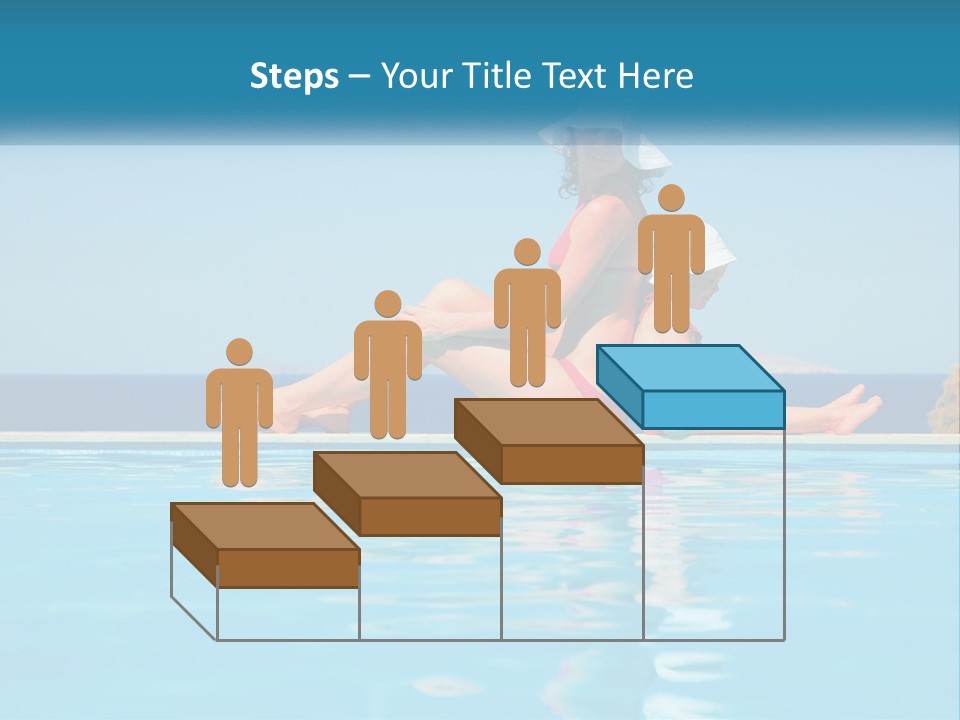 Woman With Baby By The Pool PowerPoint Template