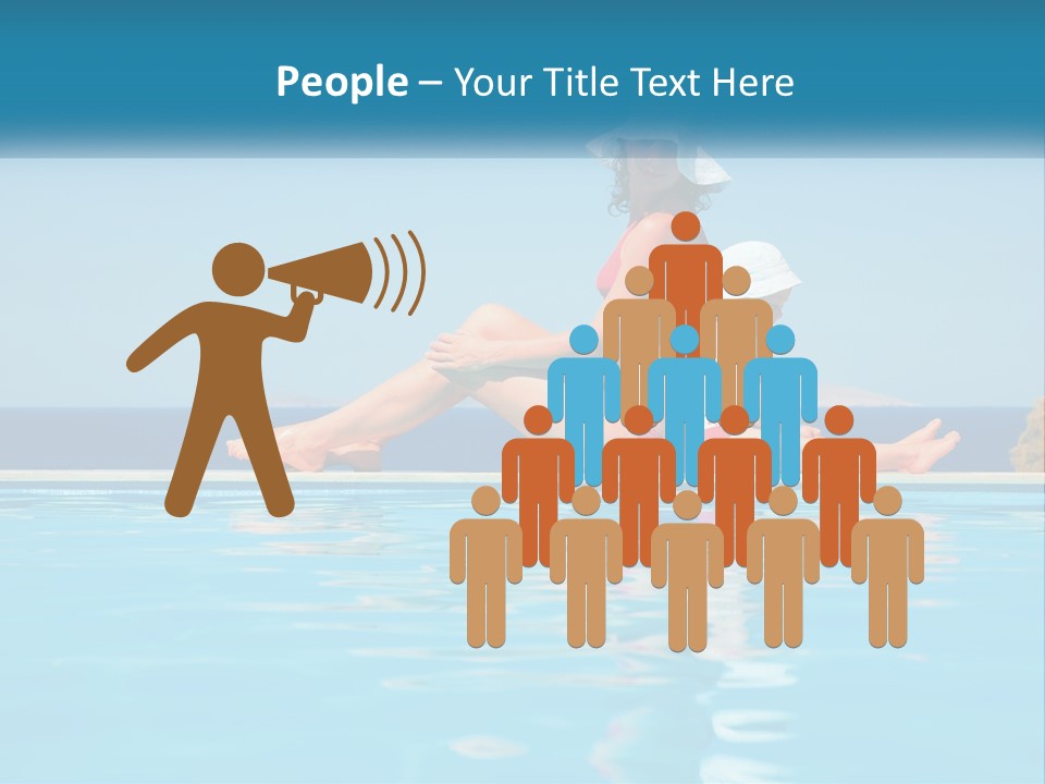 Woman With Baby By The Pool PowerPoint Template