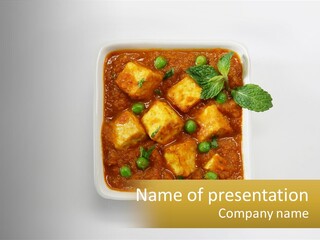 Sauce With Chicken Pieces PowerPoint Template
