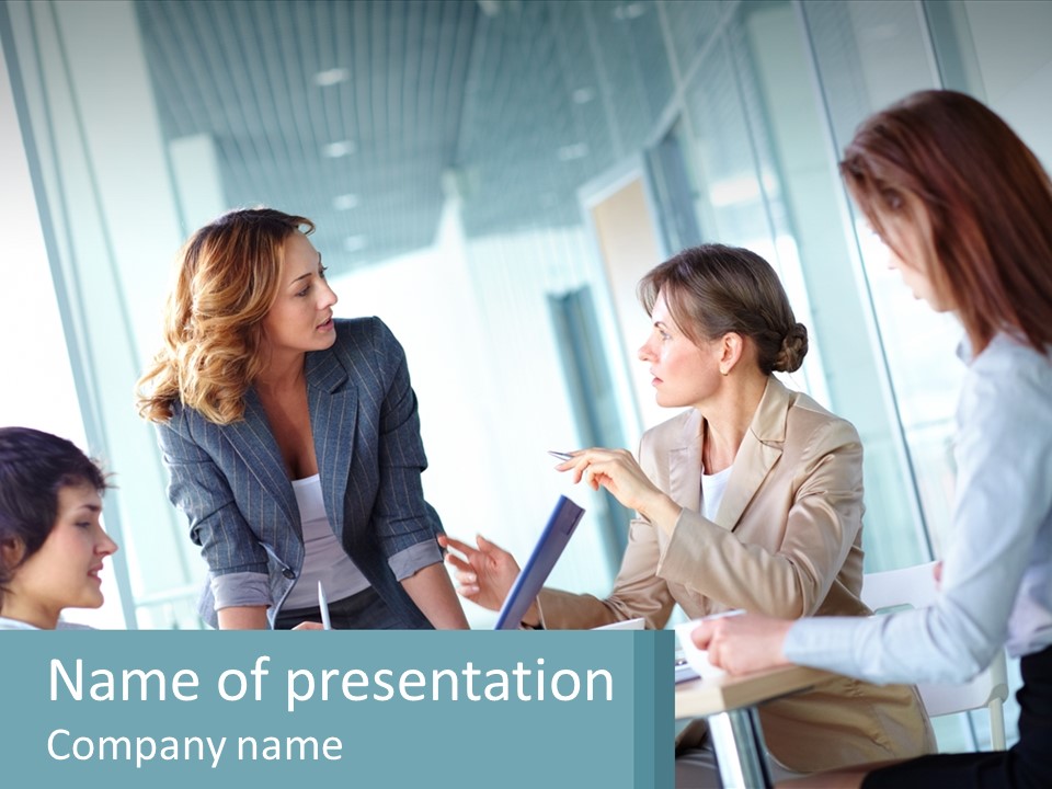 Women At The Meeting PowerPoint Template