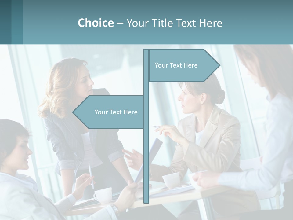 Women At The Meeting PowerPoint Template