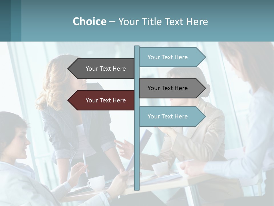 Women At The Meeting PowerPoint Template