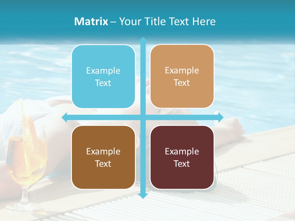 Girl With Cocktail By The Pool PowerPoint Template