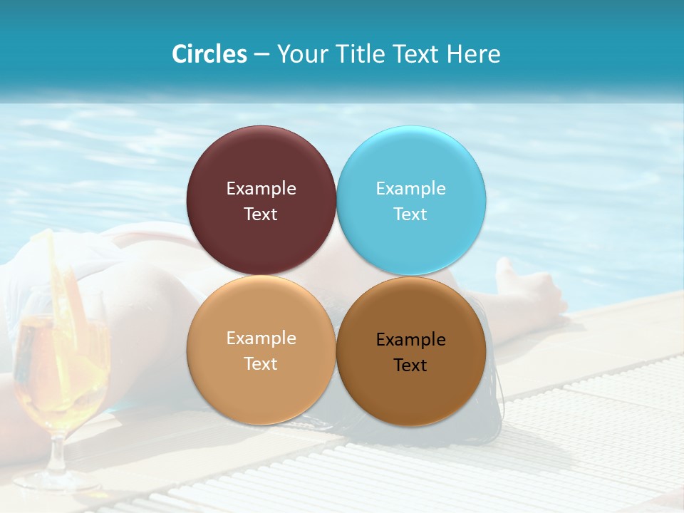 Girl With Cocktail By The Pool PowerPoint Template