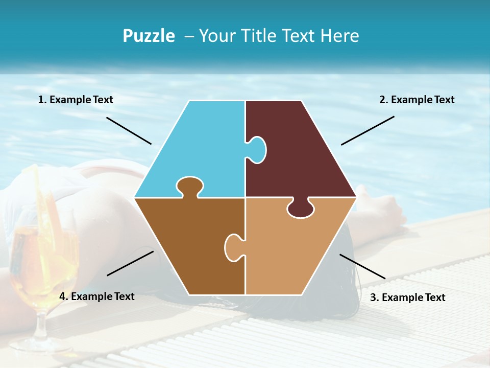 Girl With Cocktail By The Pool PowerPoint Template