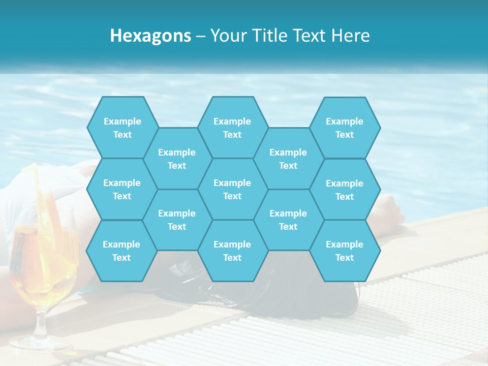 Girl With Cocktail By The Pool PowerPoint Template