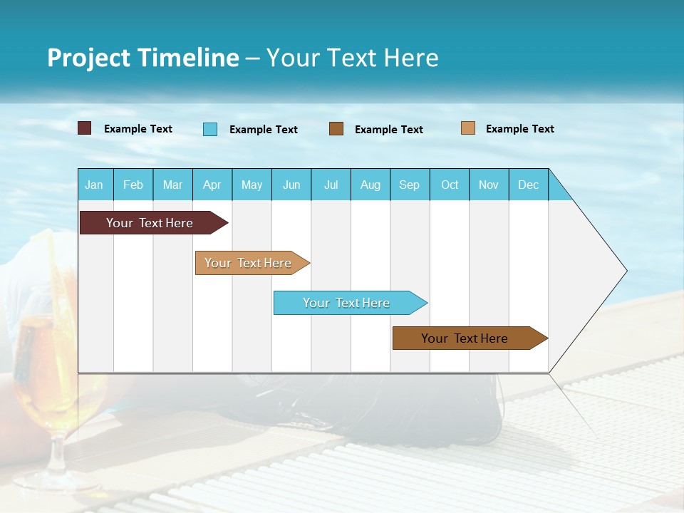 Girl With Cocktail By The Pool PowerPoint Template