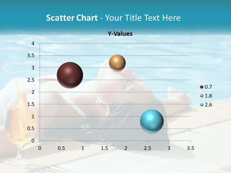 Girl With Cocktail By The Pool PowerPoint Template