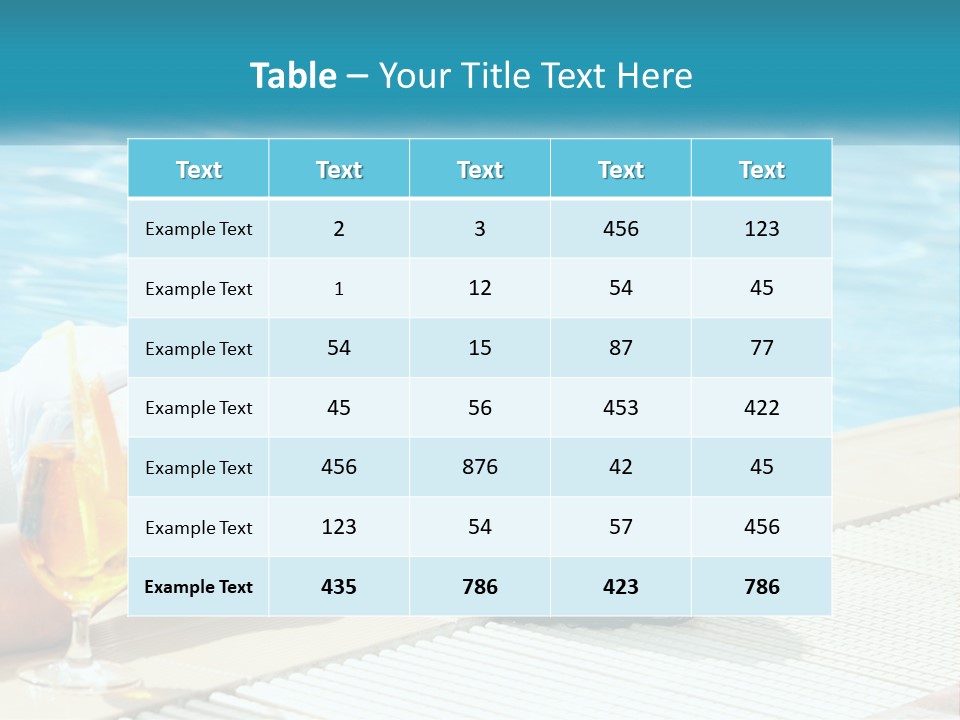 Girl With Cocktail By The Pool PowerPoint Template