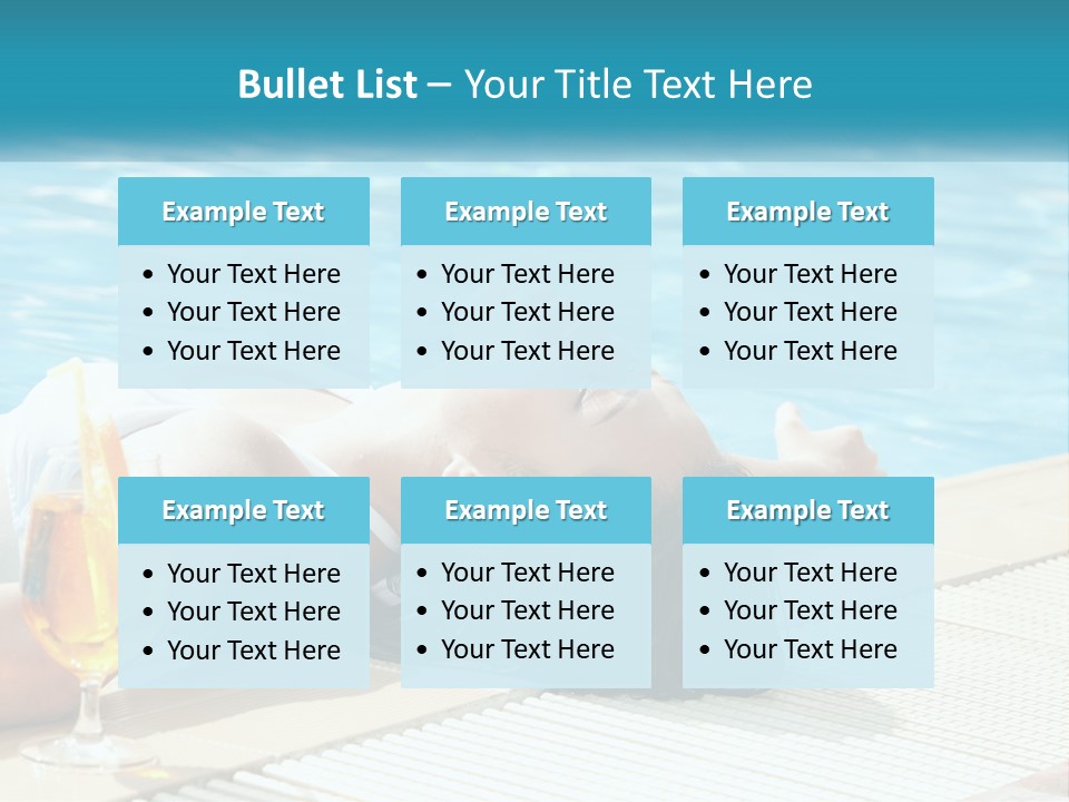 Girl With Cocktail By The Pool PowerPoint Template