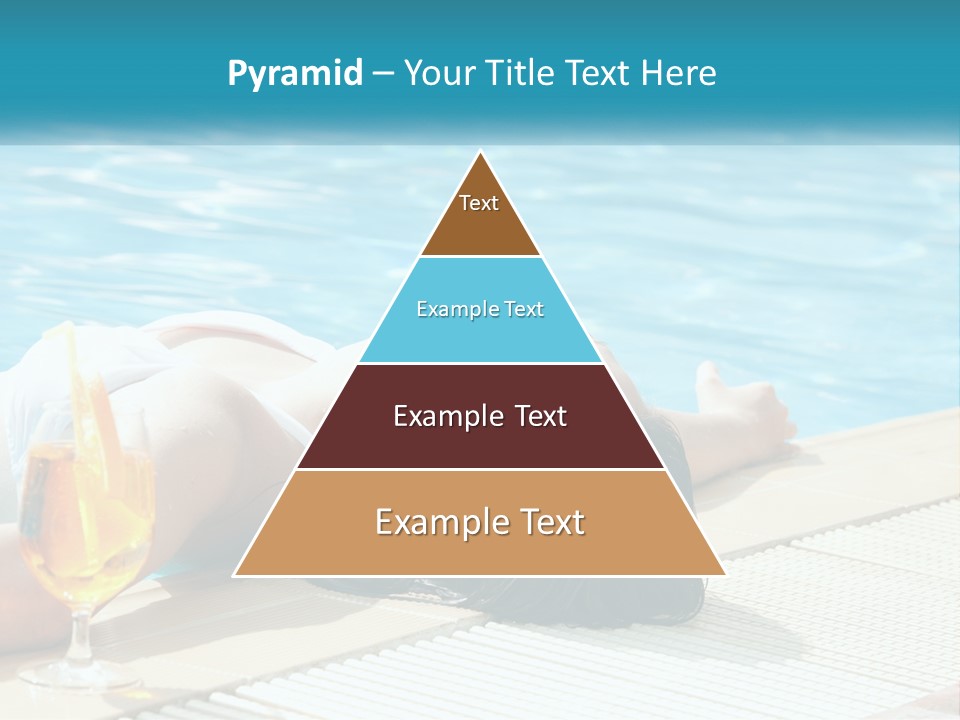 Girl With Cocktail By The Pool PowerPoint Template