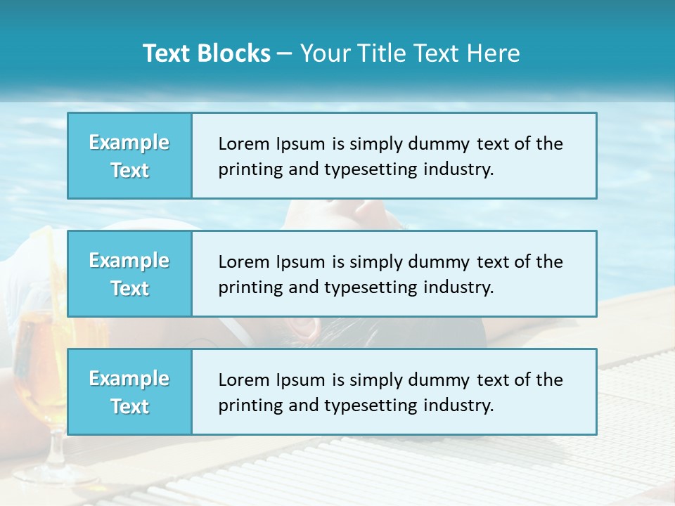 Girl With Cocktail By The Pool PowerPoint Template