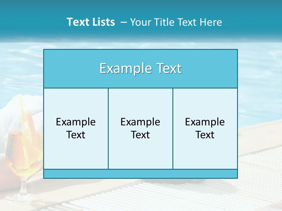 Girl With Cocktail By The Pool PowerPoint Template