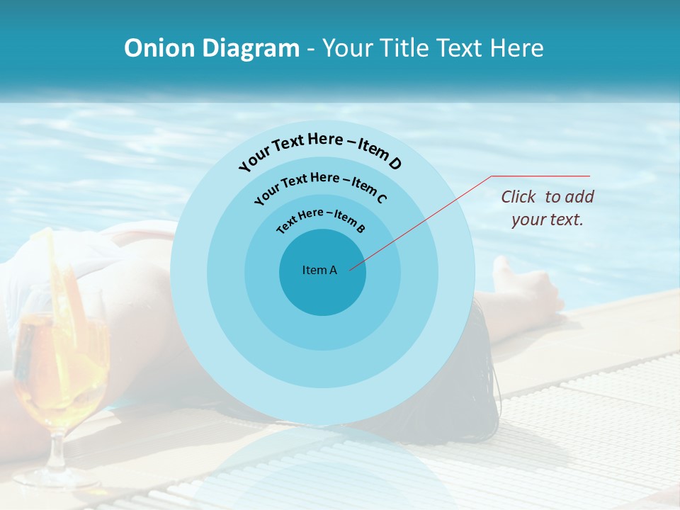 Girl With Cocktail By The Pool PowerPoint Template